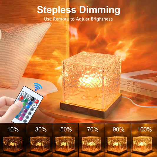 Ocean Wave Aurora Projector Light RGB Crystal Night Lamp