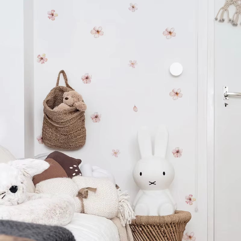 Pink Sakura Flower Wall Stickers Boho Girls Room Décor