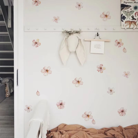 Pink Sakura Flower Wall Stickers Boho Girls Room Décor