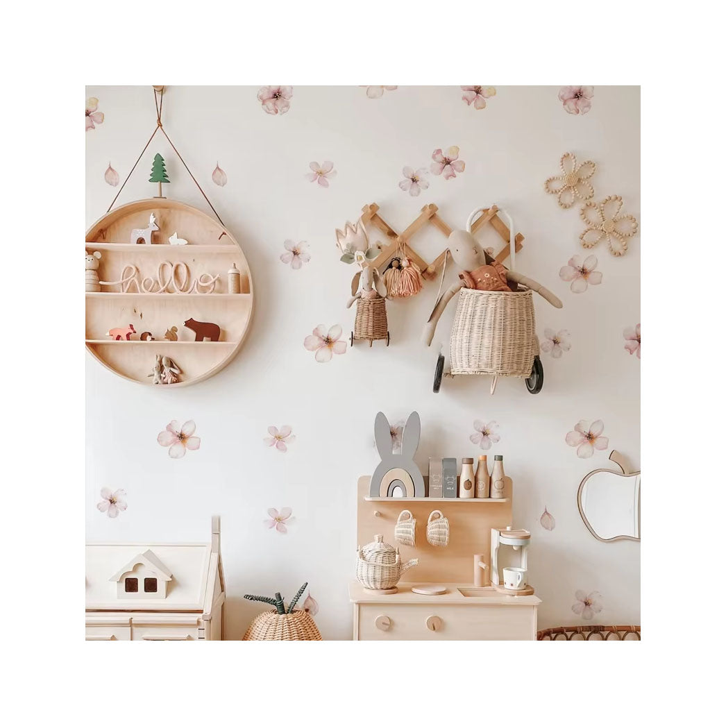 Pink Sakura Flower Wall Stickers Boho Girls Room Décor