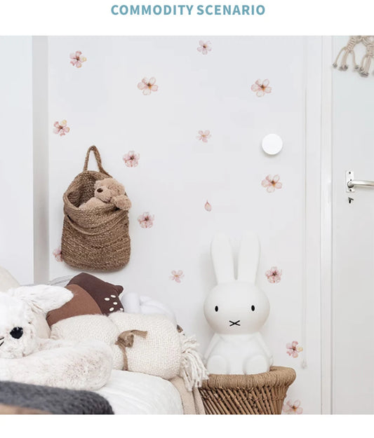 Pink Sakura Flower Wall Stickers Boho Girls Room Décor