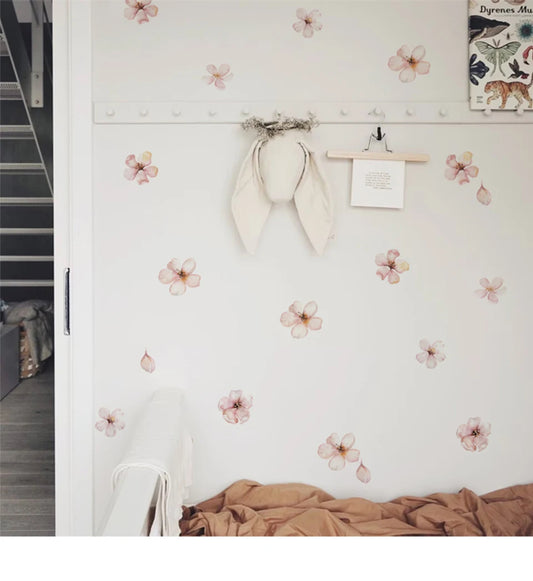 Pink Sakura Flower Wall Stickers Boho Girls Room Décor