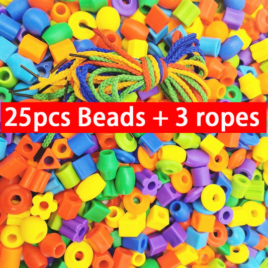 Rainbow Lacing Beads Montessori Threading Toy Set