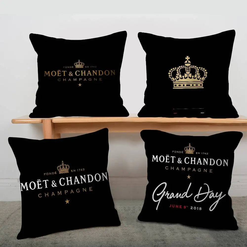 Luxury Champagne-Inspired Cushion Cover – Decorative Pillowcase for Sofa, Bedroom & Home Décor