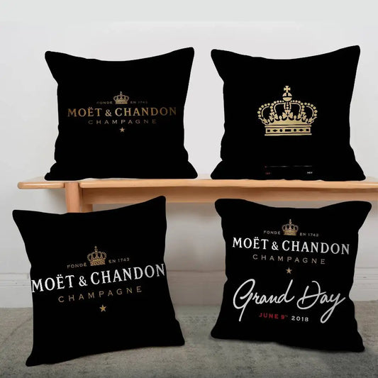 Luxury Champagne-Inspired Cushion Cover – Decorative Pillowcase for Sofa, Bedroom & Home Décor