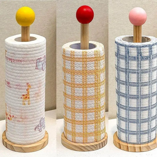 Wooden Toilet Paper Holder and Bathroom Tissue Hanger