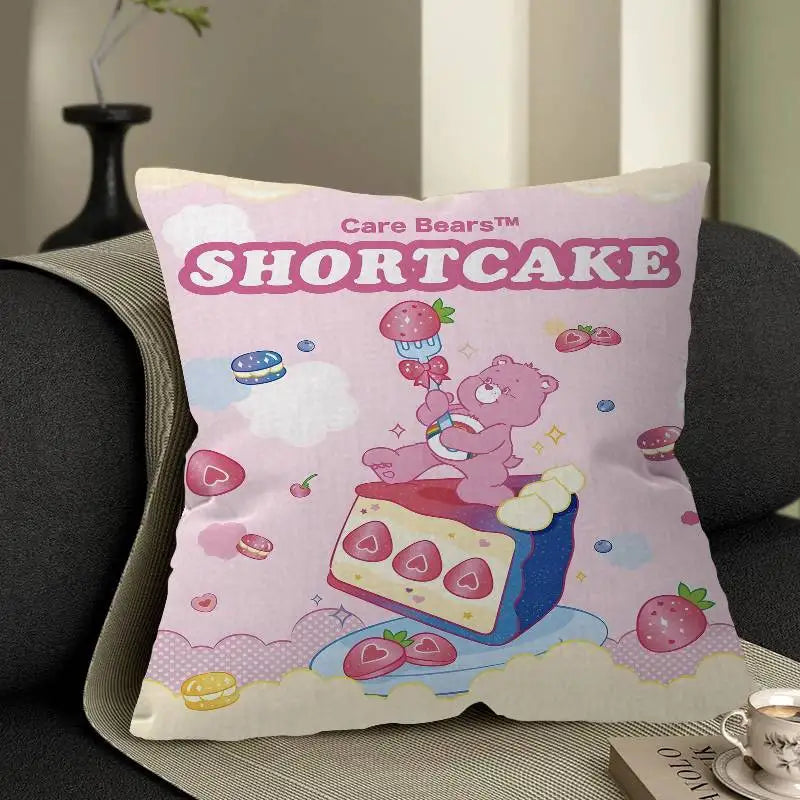 Care Bear Retro Cartoon Cushion Cover – Cute Decorative Pillow Case for Sofa & Home Décor