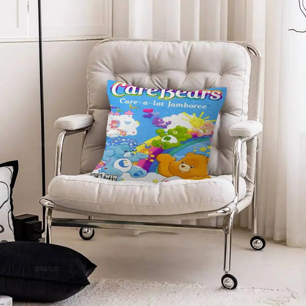 Care Bear Retro Cartoon Cushion Cover – Cute Decorative Pillow Case for Sofa & Home Décor