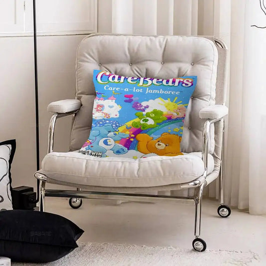 Care Bear Retro Cartoon Cushion Cover – Cute Decorative Pillow Case for Sofa & Home Décor