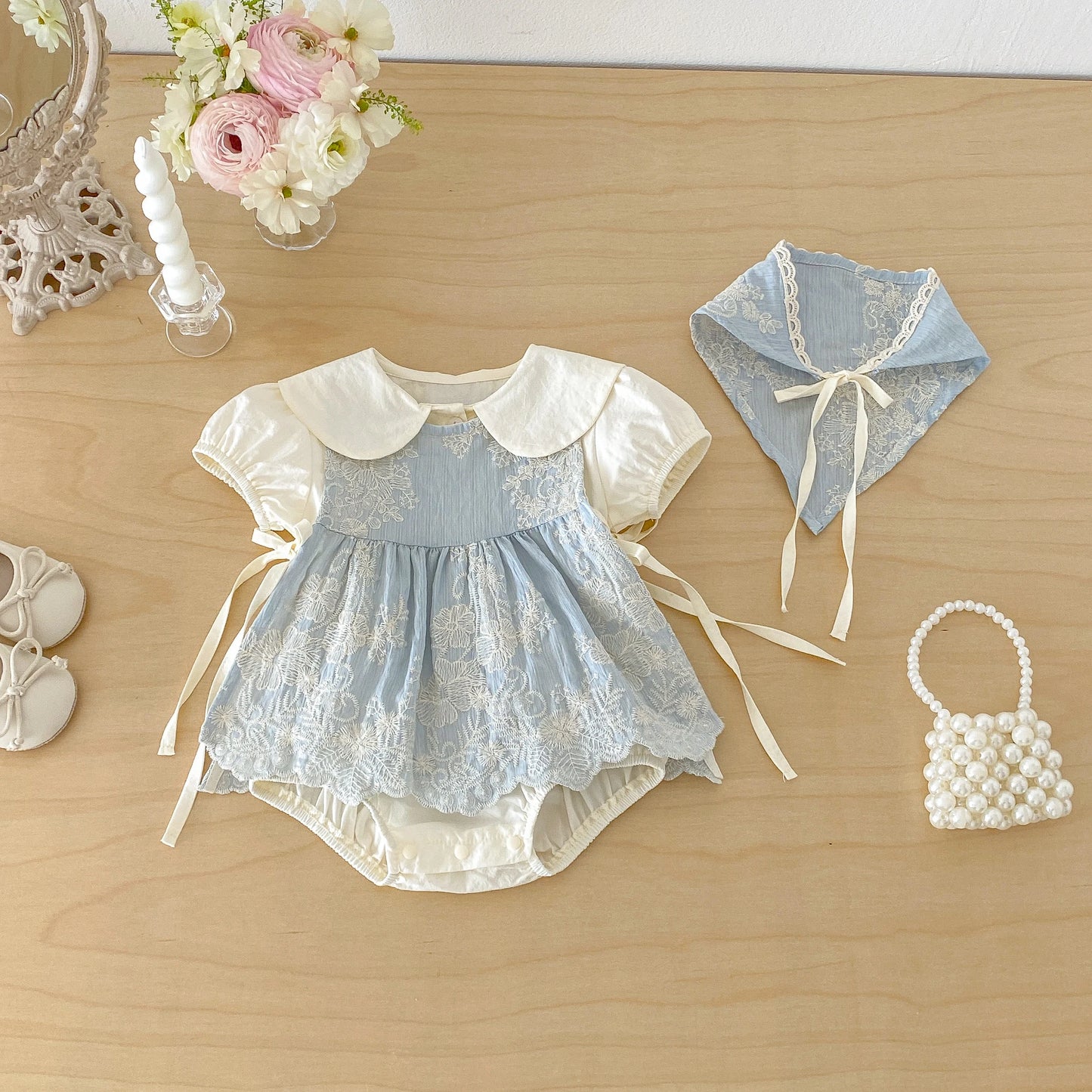 Baby Princess Romper Dress – Long Sleeve Swaddle Style Jumpsuit for Girls