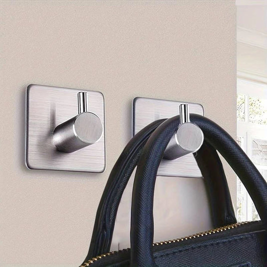 Modern Style Stainless Steel Adhesive Hooks for Bathroom Room Kitchen Clothes