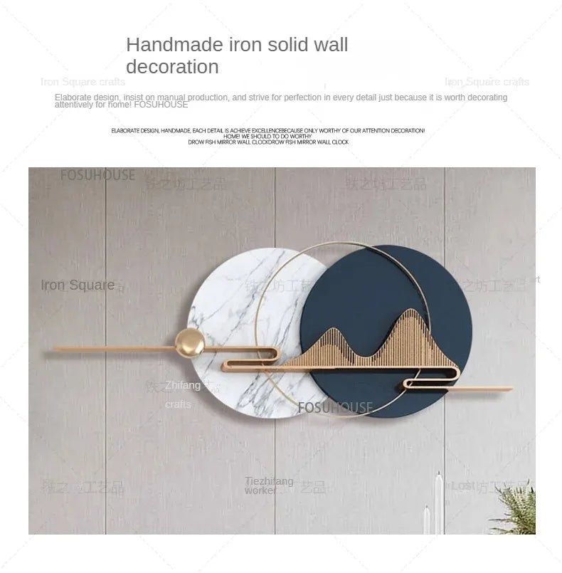 Light Luxury Circular Metal Wall Hanging – Sofa Background Home Decor