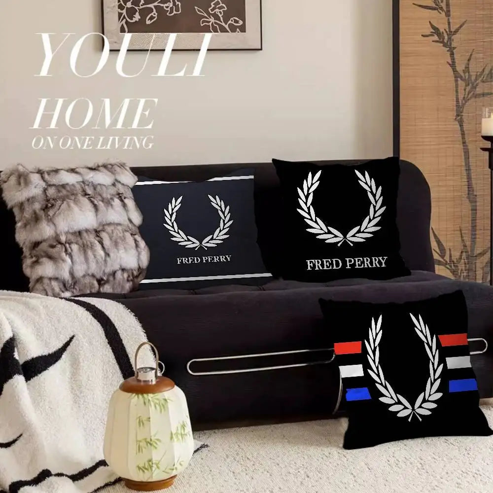 Fred Perry Logo Cushion Cover – Stylish Sofa Throw Pillowcase for Home Décor