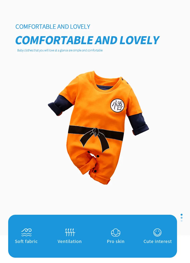 Anime Cape Style Baby Romper – Long Sleeve Cotton Bodysuit