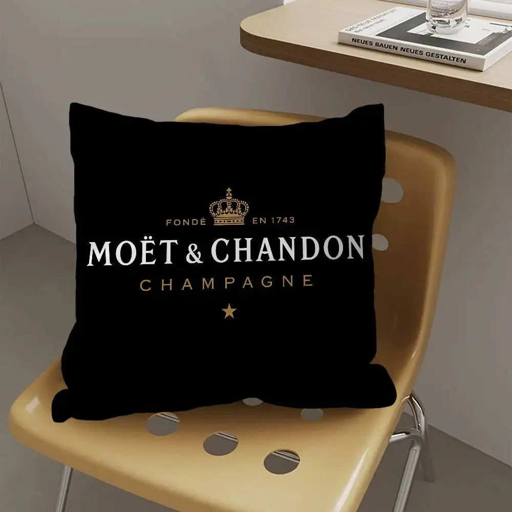 Luxury Champagne-Inspired Cushion Cover – Decorative Pillowcase for Sofa, Bedroom & Home Décor