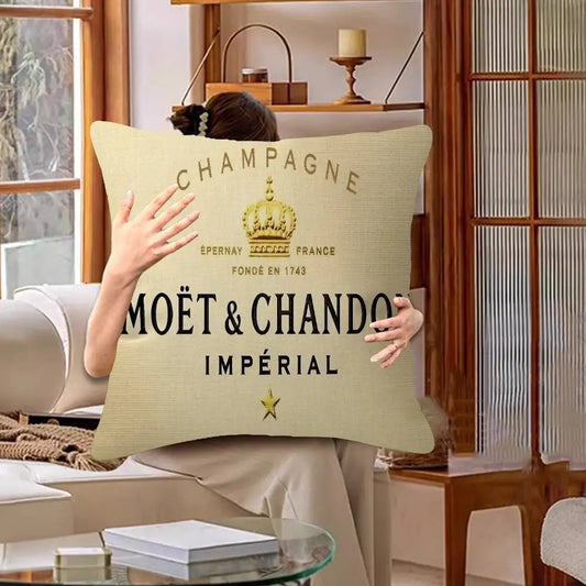 Luxury Champagne-Inspired Cushion Cover – Decorative Pillowcase for Sofa, Bedroom & Home Décor