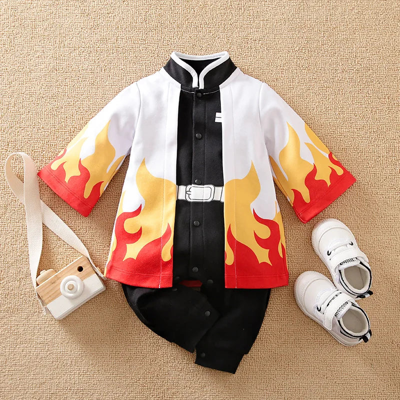 Anime Cape Style Baby Romper – Long Sleeve Cotton Bodysuit