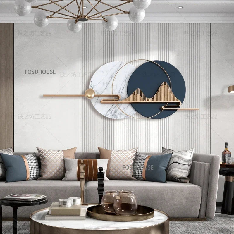 Light Luxury Circular Metal Wall Hanging – Sofa Background Home Decor