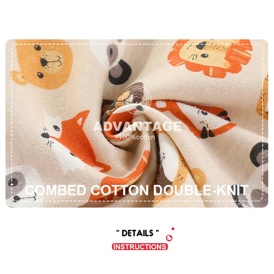 Kiddiezoom 4PCS Cotton Cartoon Baby Bodysuit Set