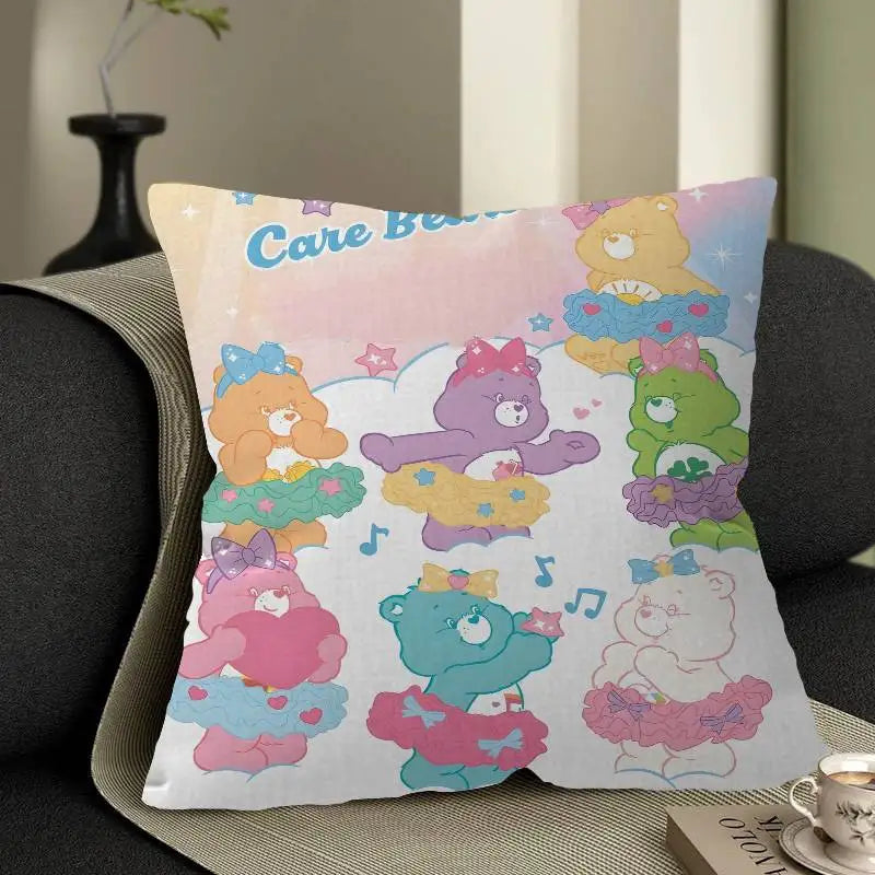 Care Bear Retro Cartoon Cushion Cover – Cute Decorative Pillow Case for Sofa & Home Décor