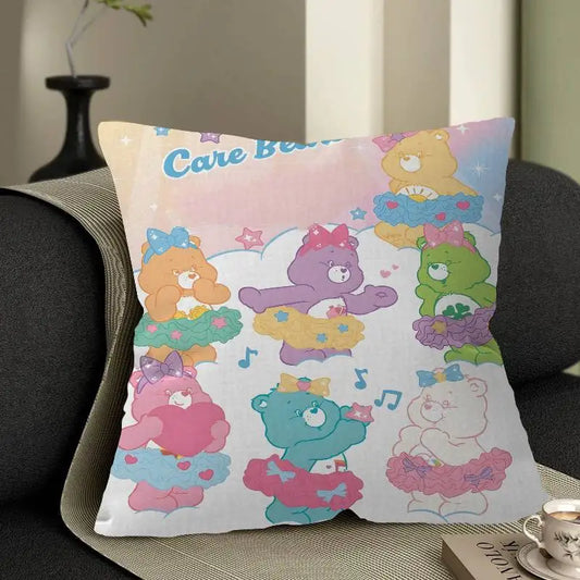 Care Bear Retro Cartoon Cushion Cover – Cute Decorative Pillow Case for Sofa & Home Décor