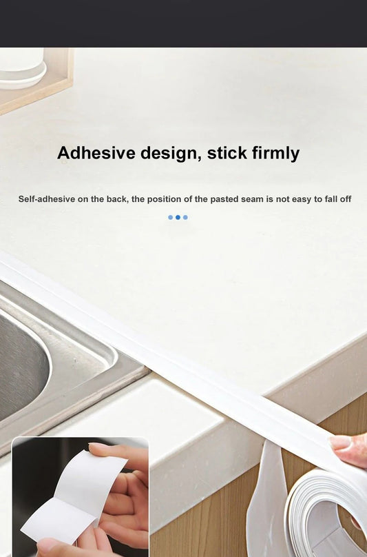 Waterproof Bath Caulk Tape 3.2M Toilet Sealing Strip Tape for Kitchen & Bathroom Edges