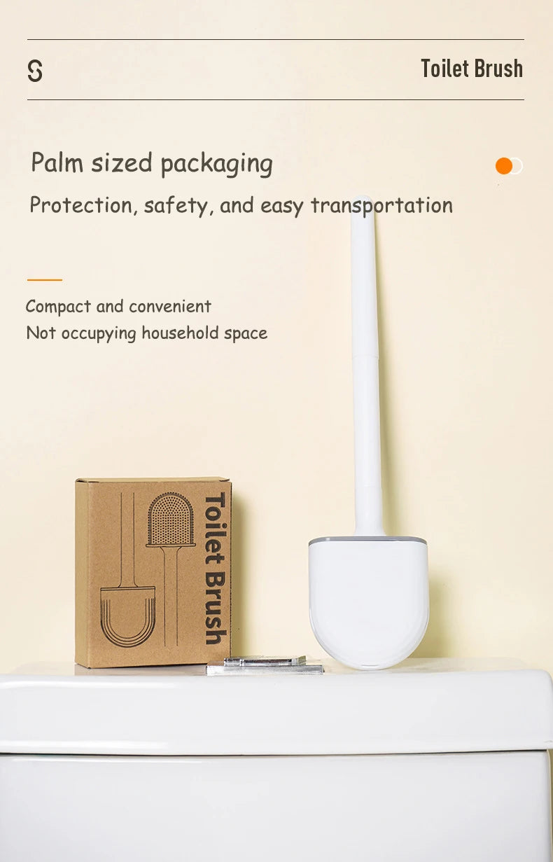 Bathroom Toilet Brush System with Quick-Dry Wall Holder