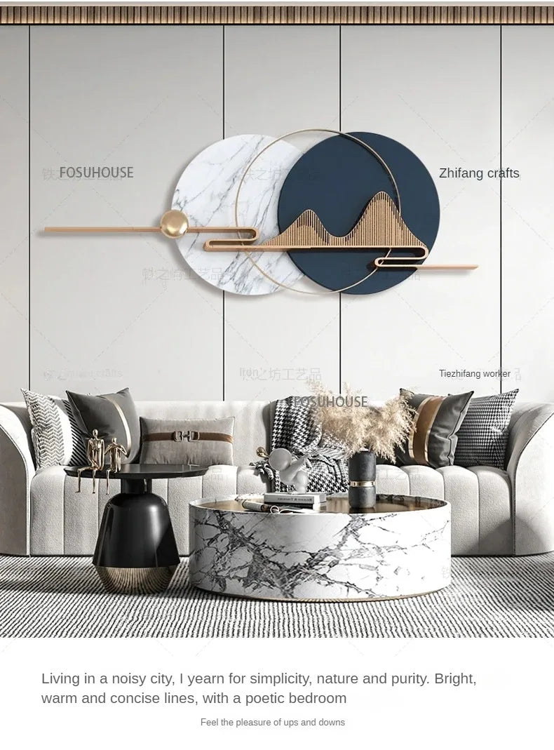 Light Luxury Circular Metal Wall Hanging – Sofa Background Home Decor