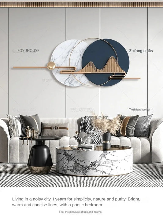 Light Luxury Circular Metal Wall Hanging – Sofa Background Home Decor