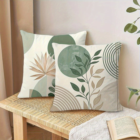 Modern Plant Abstract Cushion Cover – Washable Decorative Throw Pillow Cover for Sofa & Bedroom
