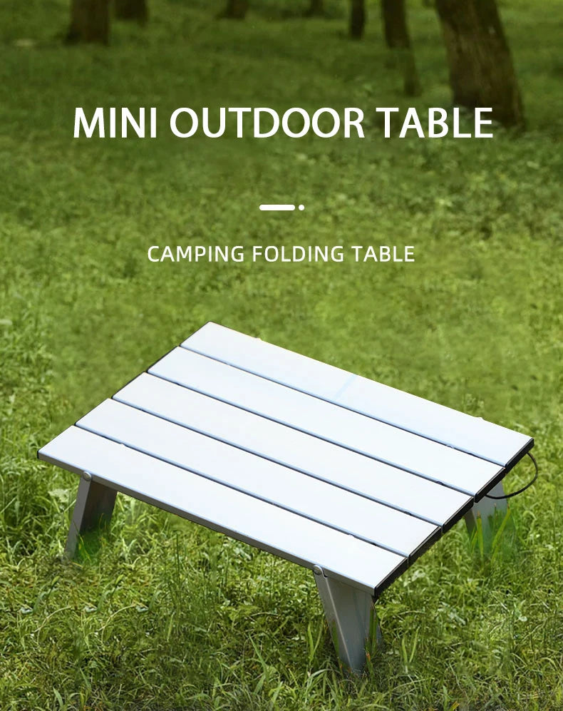 Ultralight Folding Camping Table – Portable Aluminum Roll-Up Outdoor Table