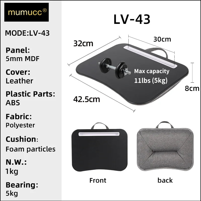 Multifunctional Laptop Desk with Cushion – Portable Lap Table with Mouse Pad