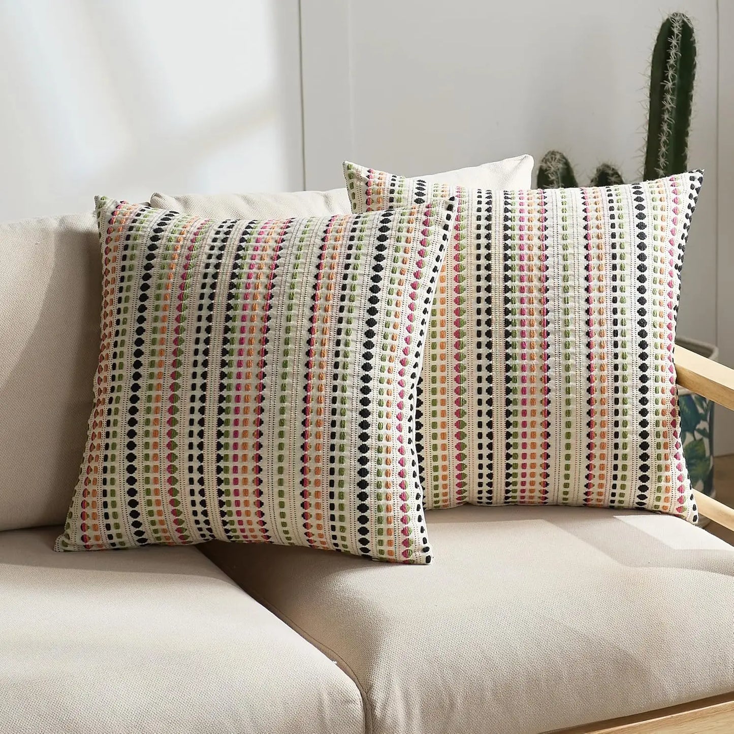 Gray Textured Throw Pillow Cover – Soft Boho Cushion Case for Couch & Living Room Décor (60x60cm)