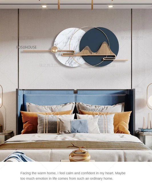 Light Luxury Circular Metal Wall Hanging – Sofa Background Home Decor