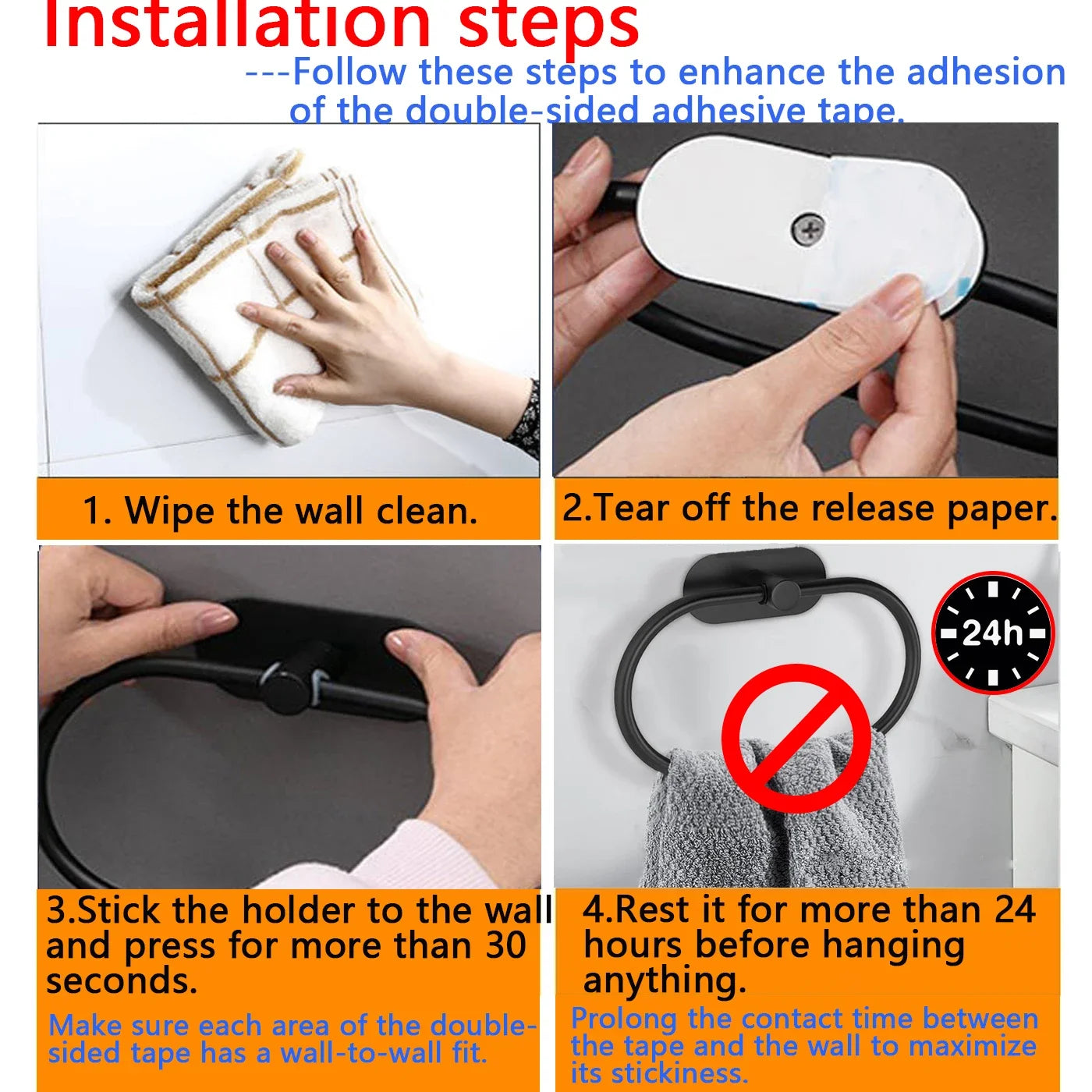 Self-Adhesive Bathroom Towel Holder