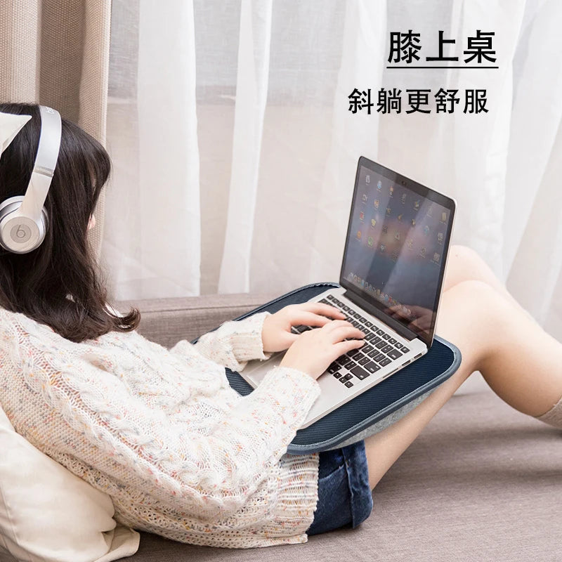 Multifunctional Laptop Desk with Cushion – Portable Lap Table with Mouse Pad