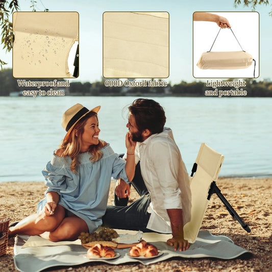 Foldable Camping Chair – Oxford Cloth Portable Outdoor Lazy Backrest Chair