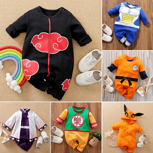 Anime Cape Style Baby Romper – Long Sleeve Cotton Bodysuit
