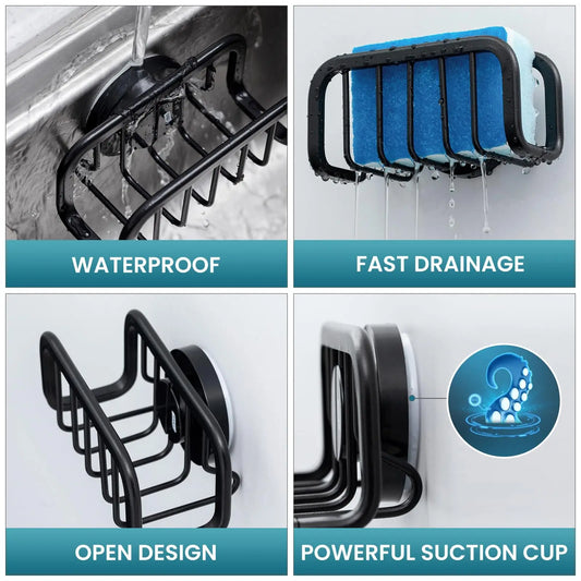 Stainless Steel Kitchen Organizer for Sponges, Rags & Wire Balls