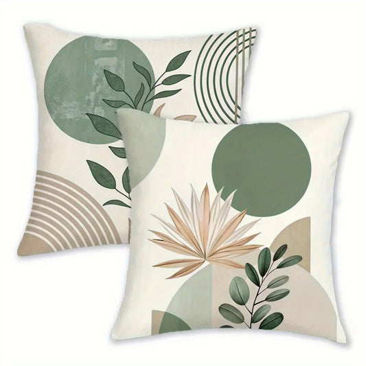 Modern Plant Abstract Cushion Cover – Washable Decorative Throw Pillow Cover for Sofa & Bedroom