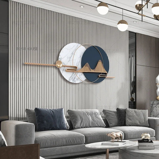 Light Luxury Circular Metal Wall Hanging – Sofa Background Home Decor