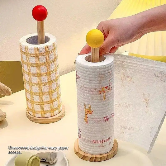 Wooden Toilet Paper Holder and Bathroom Tissue Hanger