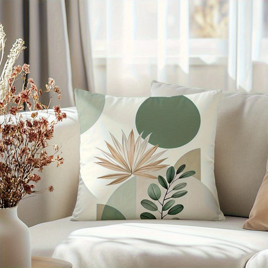 Modern Plant Abstract Cushion Cover – Washable Decorative Throw Pillow Cover for Sofa & Bedroom