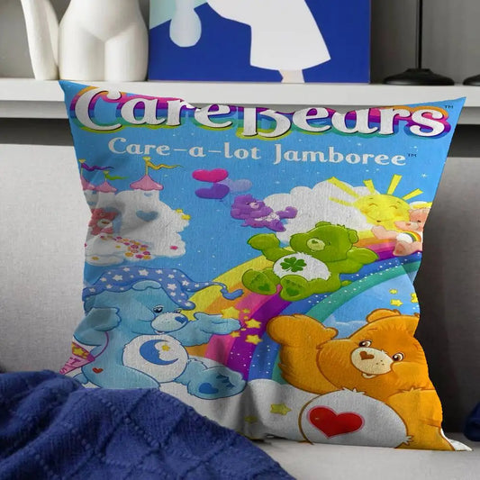 Care Bear Retro Cartoon Cushion Cover – Cute Decorative Pillow Case for Sofa & Home Décor