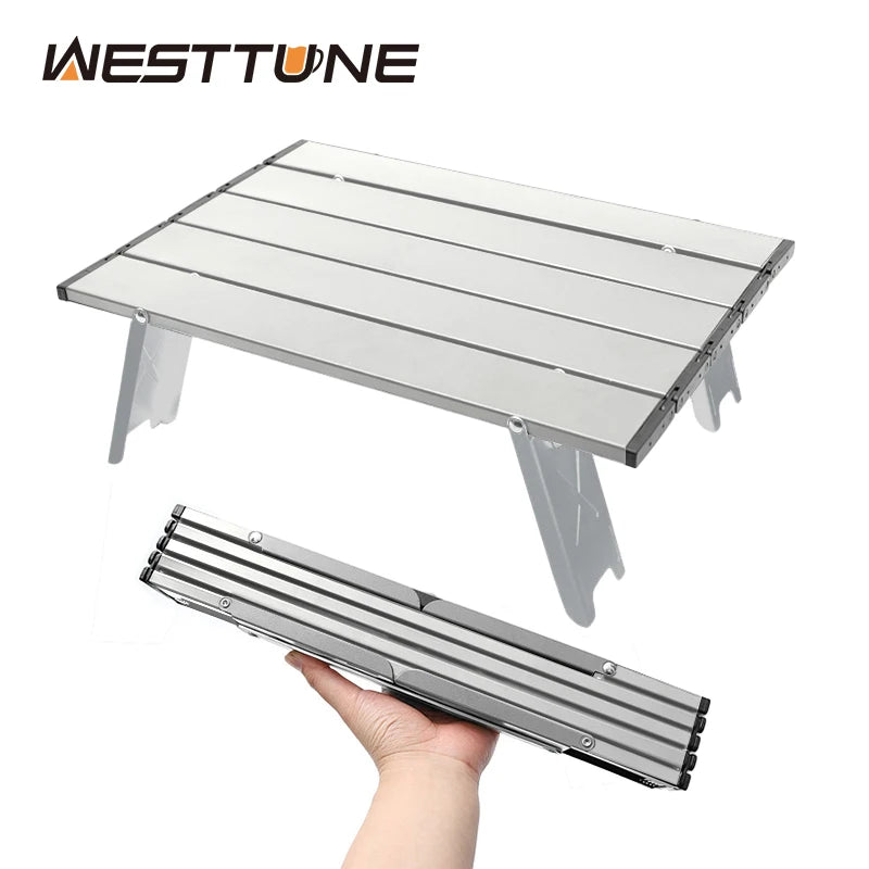 Ultralight Folding Camping Table – Portable Aluminum Roll-Up Outdoor Table