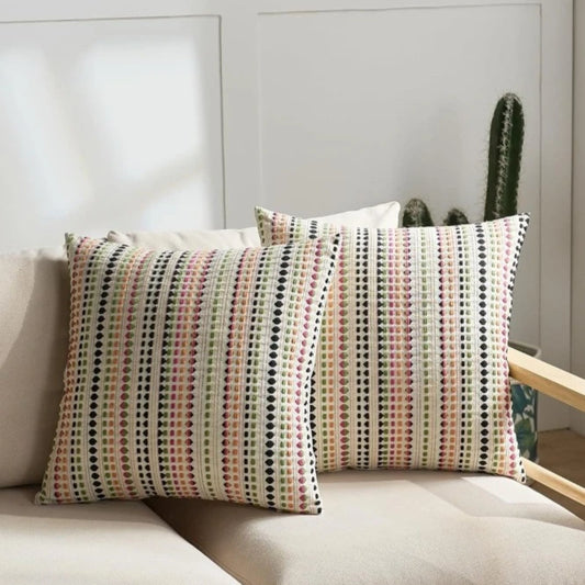 Gray Textured Throw Pillow Cover – Soft Boho Cushion Case for Couch & Living Room Décor (60x60cm)