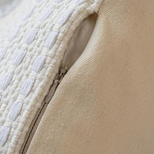 Gray Textured Throw Pillow Cover – Soft Boho Cushion Case for Couch & Living Room Décor (60x60cm)