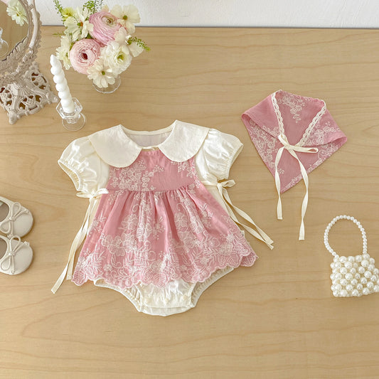 Baby Princess Romper Dress – Long Sleeve Swaddle Style Jumpsuit for Girls