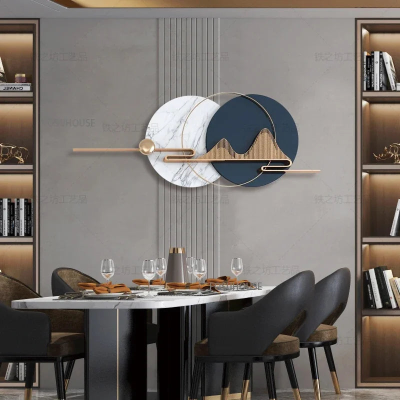 Light Luxury Circular Metal Wall Hanging – Sofa Background Home Decor