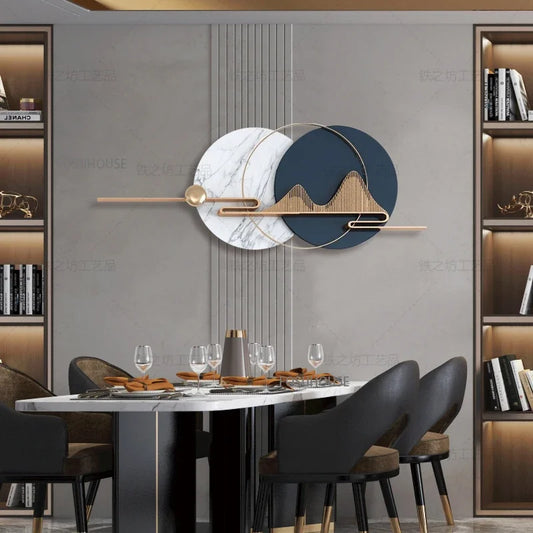 Light Luxury Circular Metal Wall Hanging – Sofa Background Home Decor